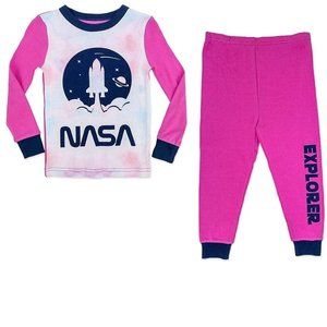 Girls NASA Space Explorer 2 piece Snug Fit Cotton Pajamas Size XS 4 Large 10 NWT